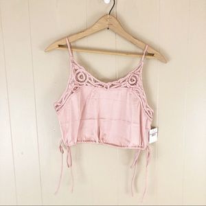 Free People Blouson Brami Crop Top Cami Petal Pink